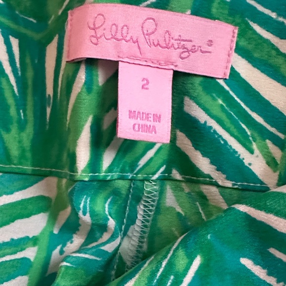 Lilly Pulitzer Green and Blue Lolani Pants 100% silk - Picture 5 of 10